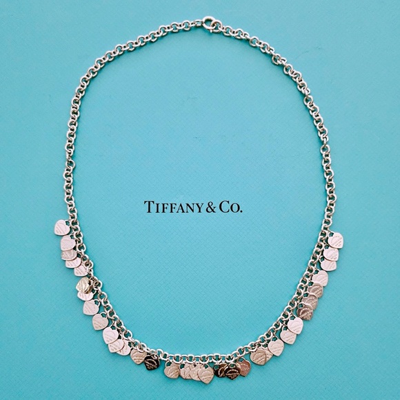 Tiffany & Co. Jewelry - 🧧SOLD🎋 RARE Tiffany & Co. RTT Multi Dangle Heart Tag Silver Necklace 24"